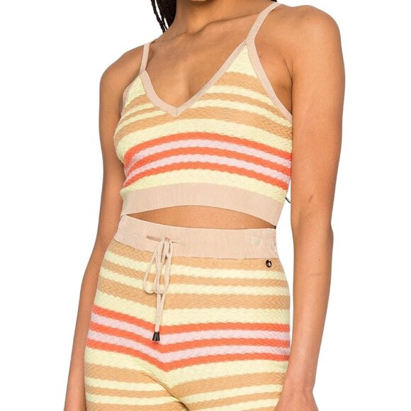 Scotch & Soda Tops - Scotch and Soda Crop Top Size Small Striped V Neck Sleeveless Yellow Orange NEW